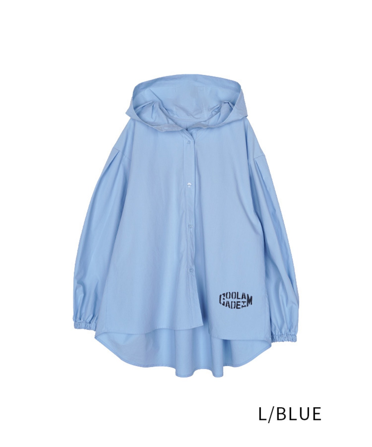 【直営限定ITEM】ペイントフーディーシャツ (L/BLUE)　CQ-48004H