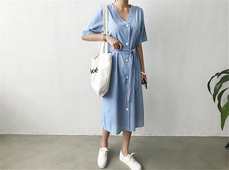 品質改善!高品質新入庫!/CHIC気質/おしゃれな/トレンド/スリムフィット/単体ボタン/ワンビース