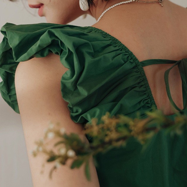 スクエアネックノースーリーブトップス　21593