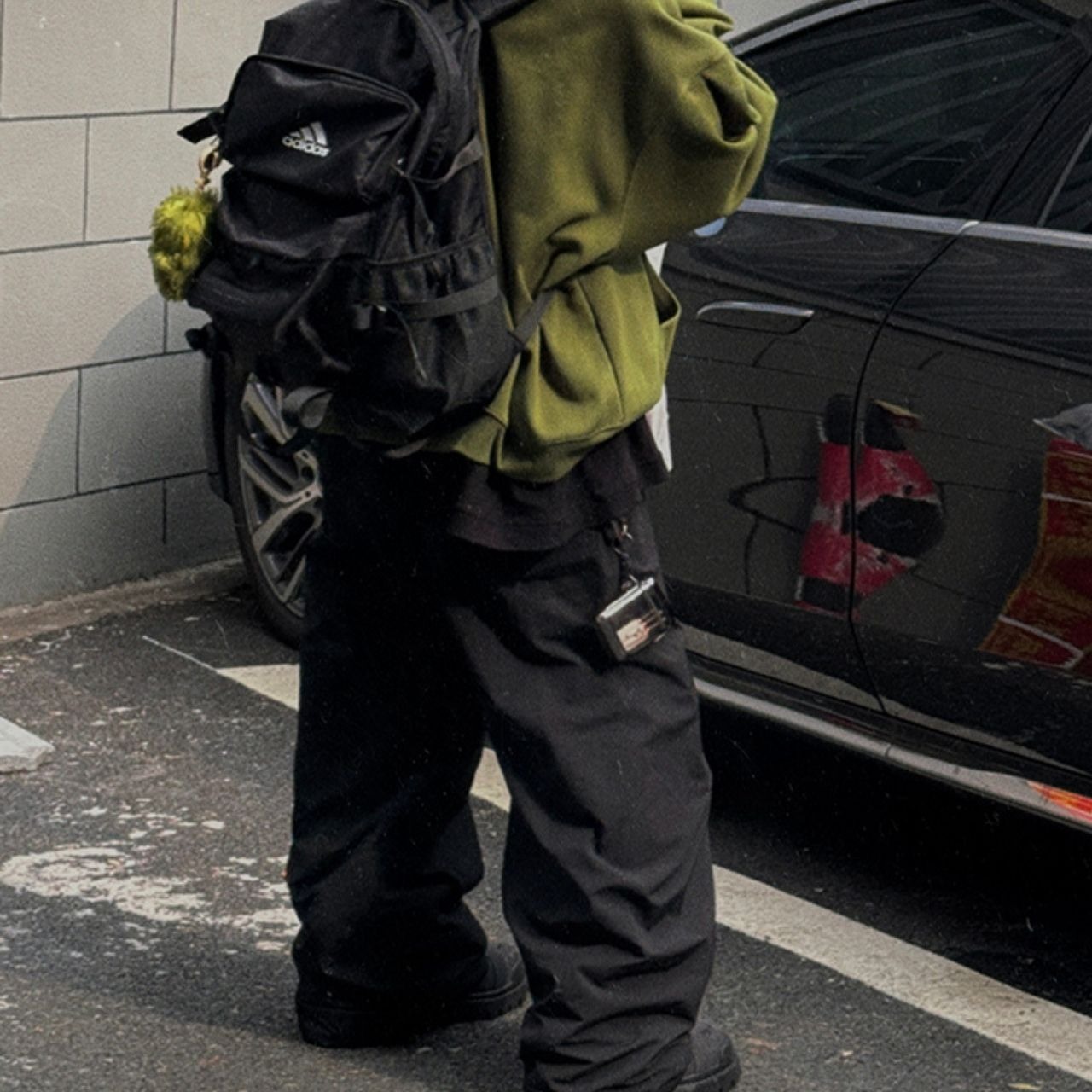 裏起毛グレービックシルエットパンツ　1097