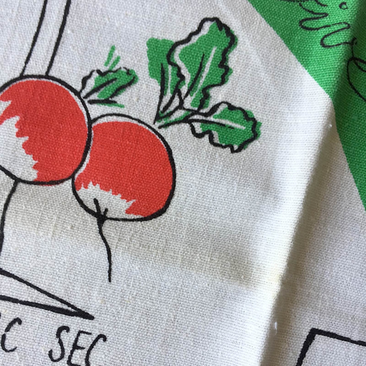 キッチンクロス　ループ付き　トーション　ワインと食材　フランス　キッチン 12CLan13-2