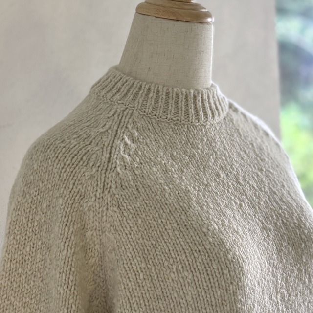 renew-wool raglan pullover　リニューウールラグランプルオーバー　ニット　evam eva