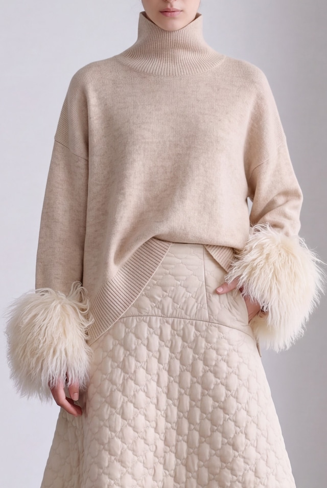 FUR KNIT BEIGE