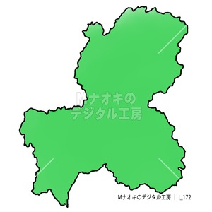 少しゆるい岐阜県地図　Gifu prefecture map a little loose