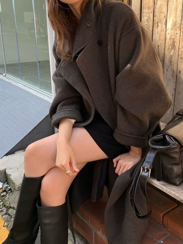 (予約) verveine / Noel high-neck handmade coat 2color