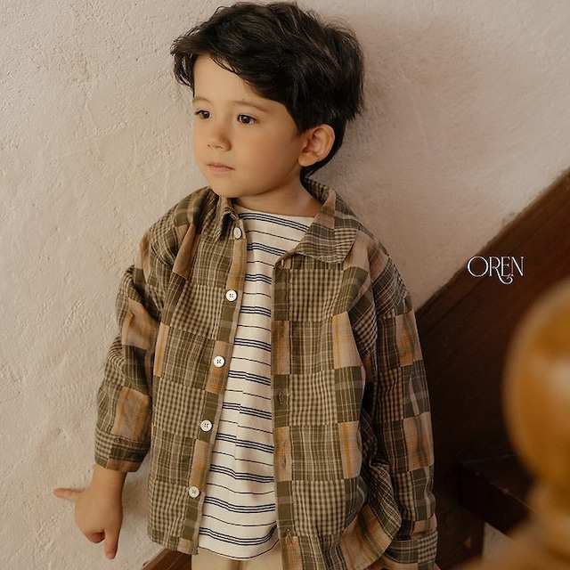 【取寄】oren|oliver patchwork shirt|オリバーパッチワークシャツ|S-XL|baby&kids|26 autumn