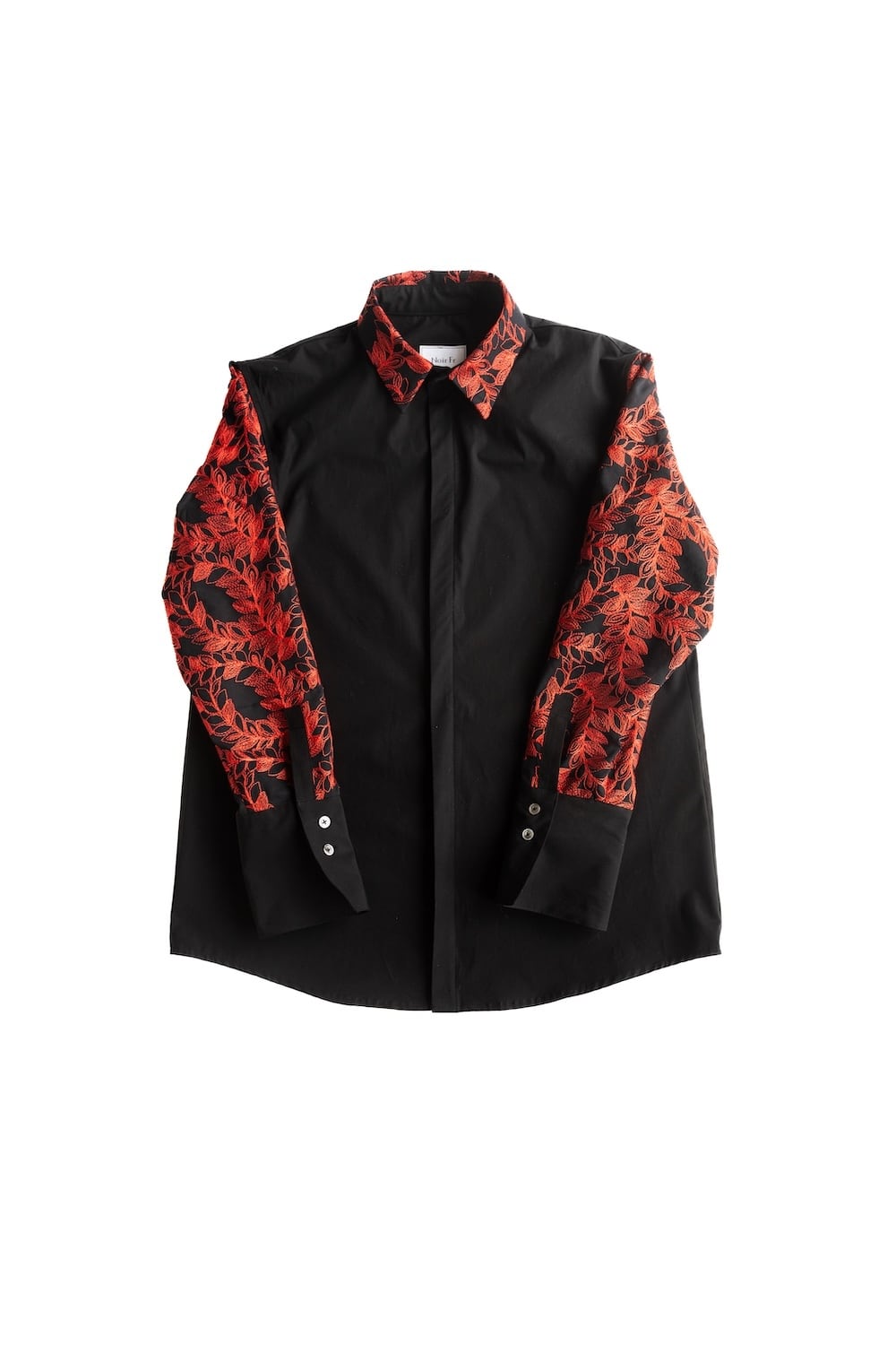 フラメンコ　アウトレット　ブラウス　レッド　ラウンドネック　花柄 26SSA Scarlet flora embroidery shirt | Noir Fr