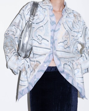 1980s Hermès - silk shirt "Peintre du cheval"