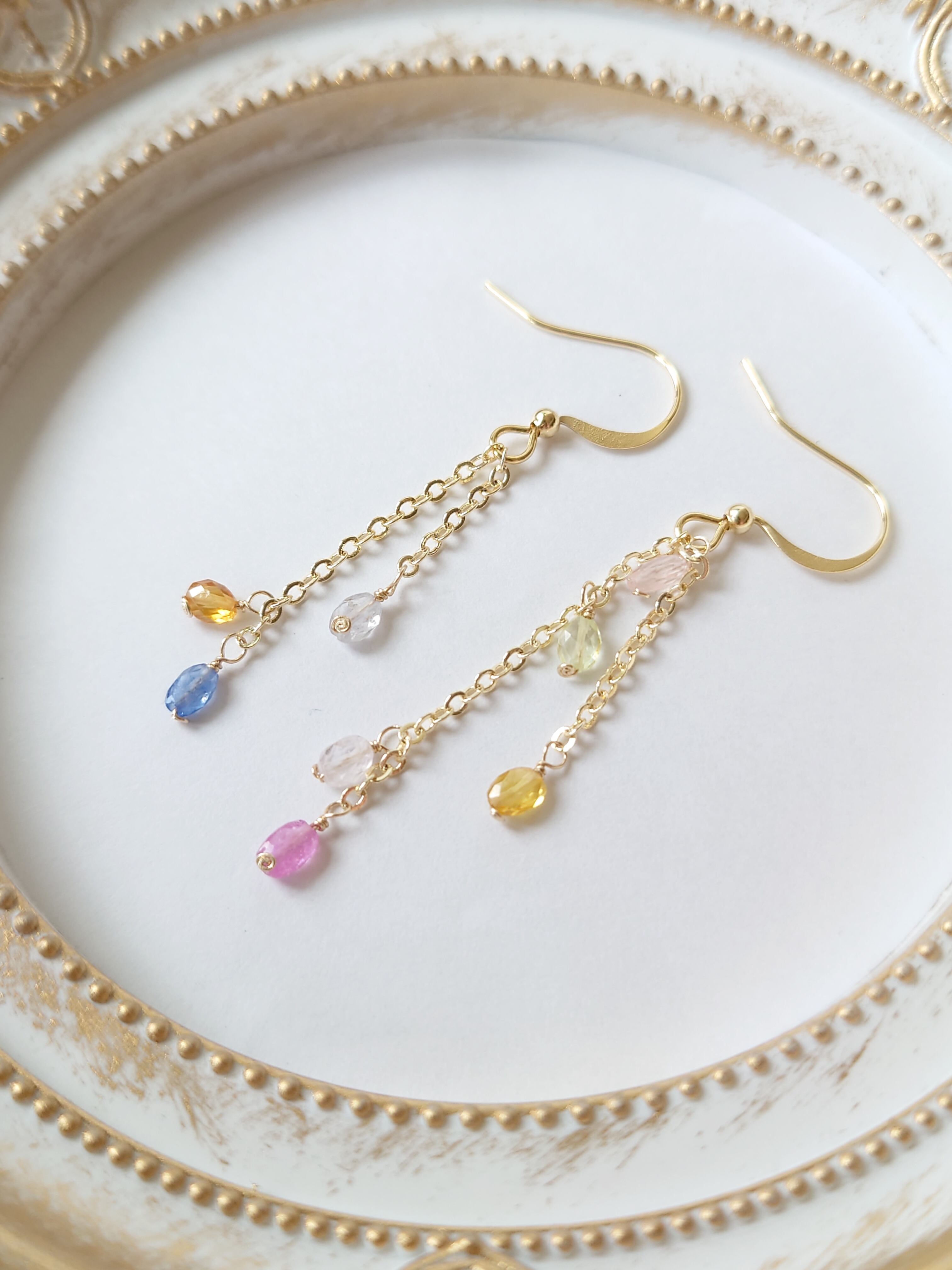 海のピアス 天然石ブルーカルセドニー イヤリング | pocotaro jewelry