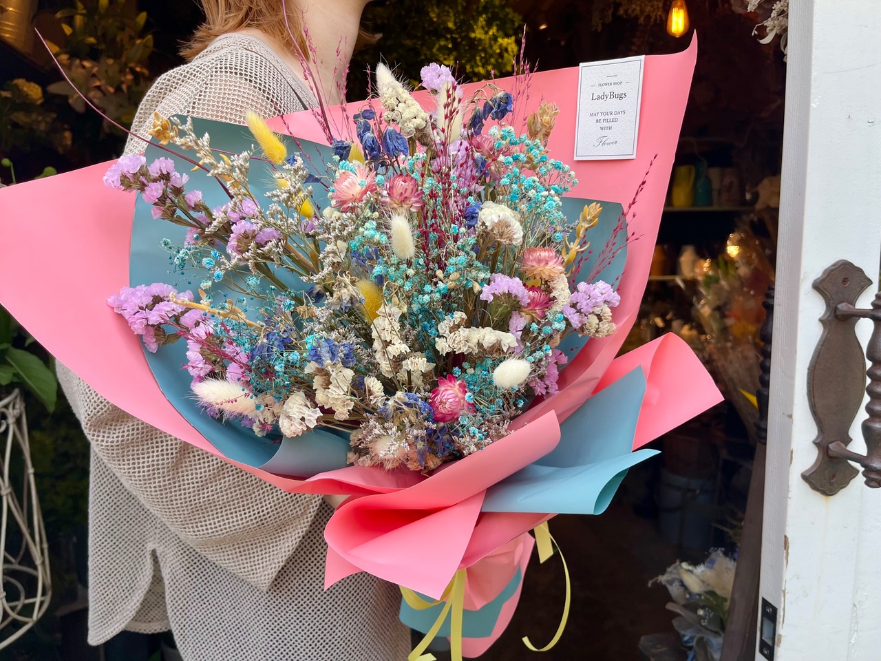 ং オーダーメイド ং Dryflower colorful bouquet Mサイズ