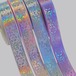 【25ｍｍ幅 1ｍ】花 模様　箔押し　サテンリボン 　オーロラ シルバー