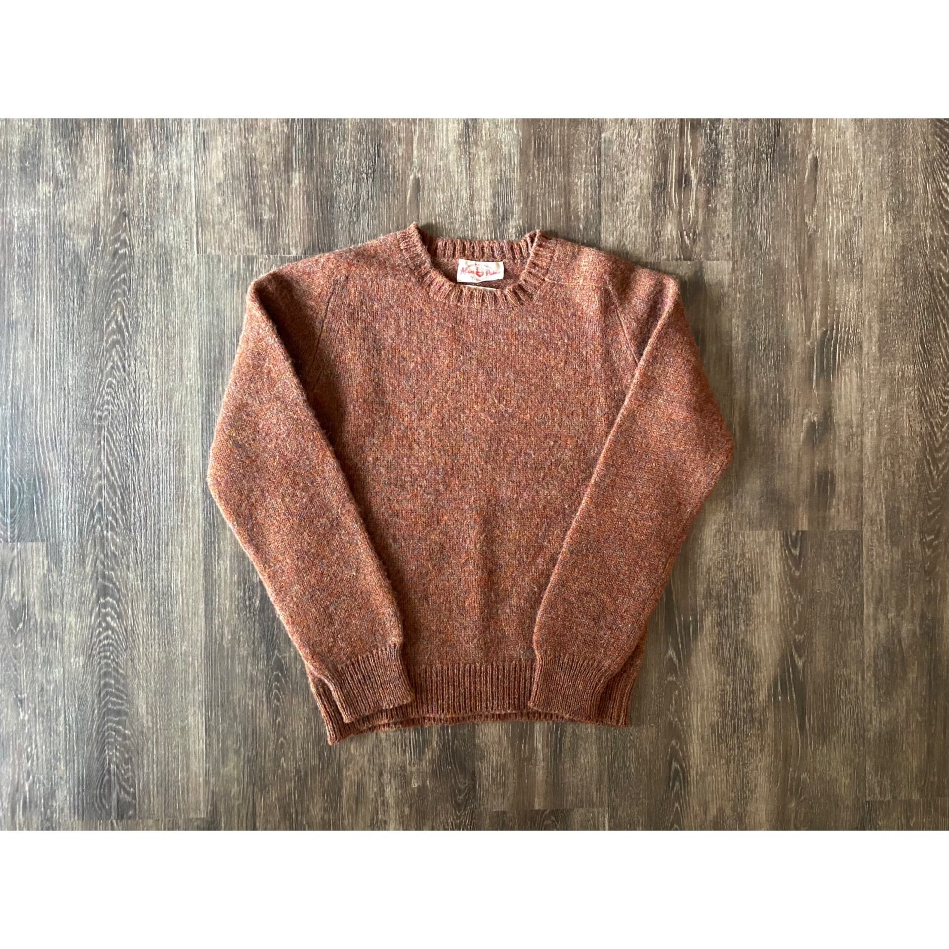 50s-60s alan paine vintage l/s knit sweater “SHETLAND WOOL