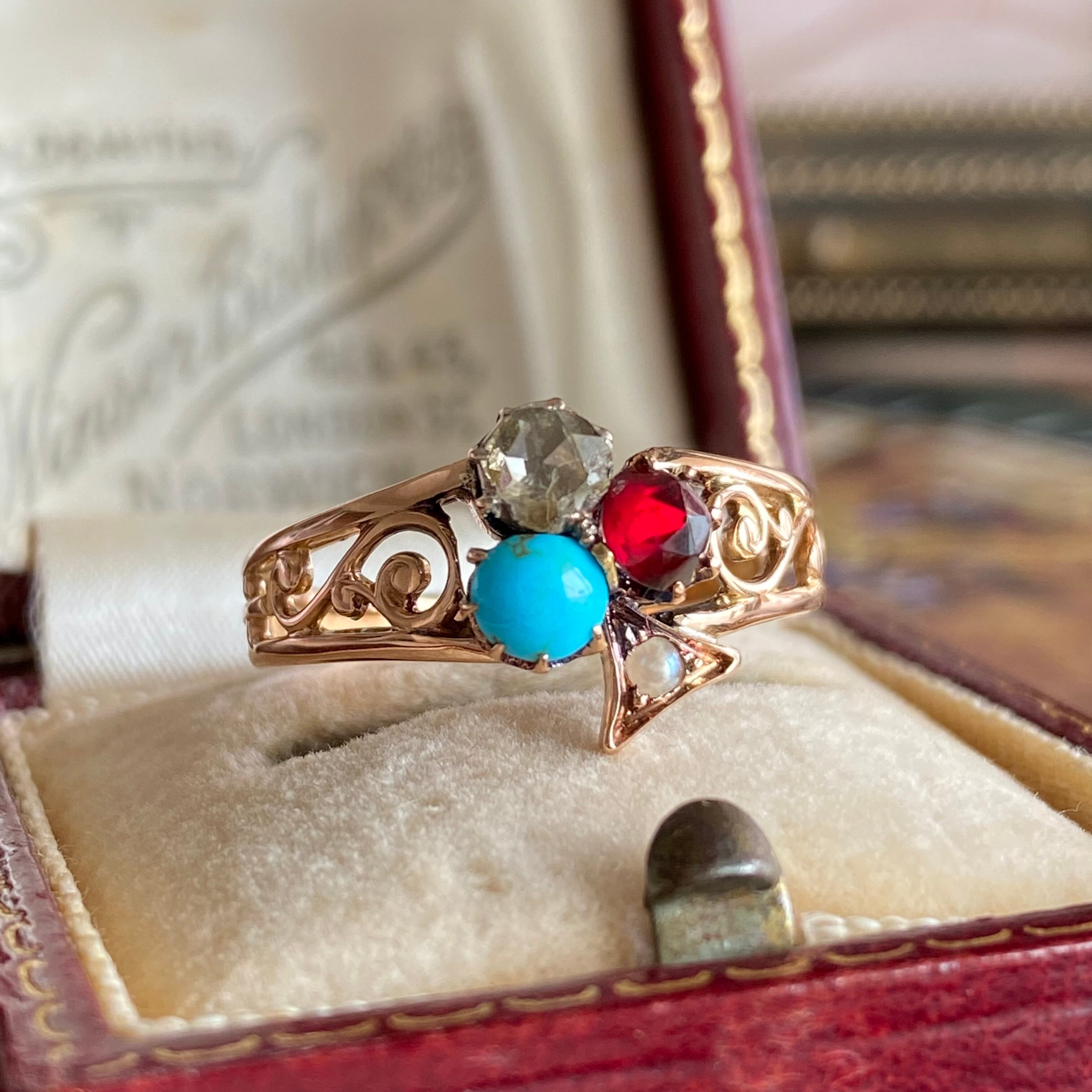 フランス アンティーク 天然ローズカットダイヤモンド 天然ロードライトガーネット トルコ石 真珠 ソーティング付き Mico宝飾店 フランス アンティーク 天然ローズカットダイヤモンド 天然ロードライトガーネット トルコ石 真珠 ソーティング付き Mico宝飾店