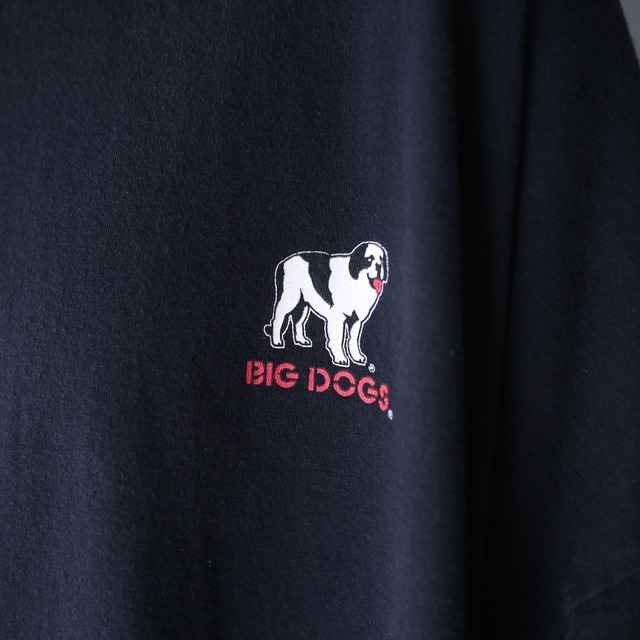 "BIG DOGS" metal punk back printed design XXXXL super over silhouette h/s tee