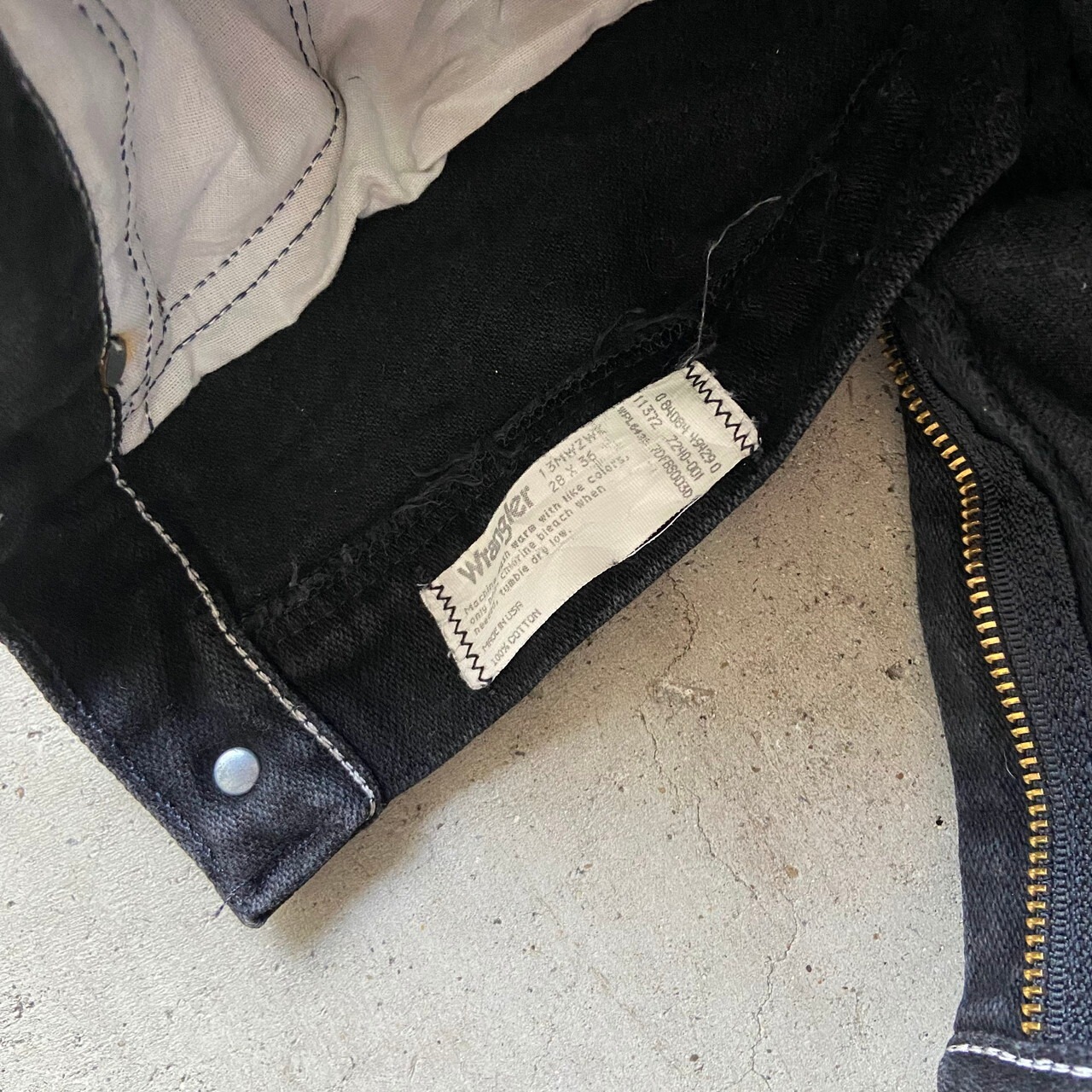 USA製 80年代 Wrangler ラングラー ストレート ブラックデニムパンツ 