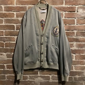 【Caka act3】"UMBERTO BILANCIONI" Emblem Embroidery Vintage Loose Cardigan
