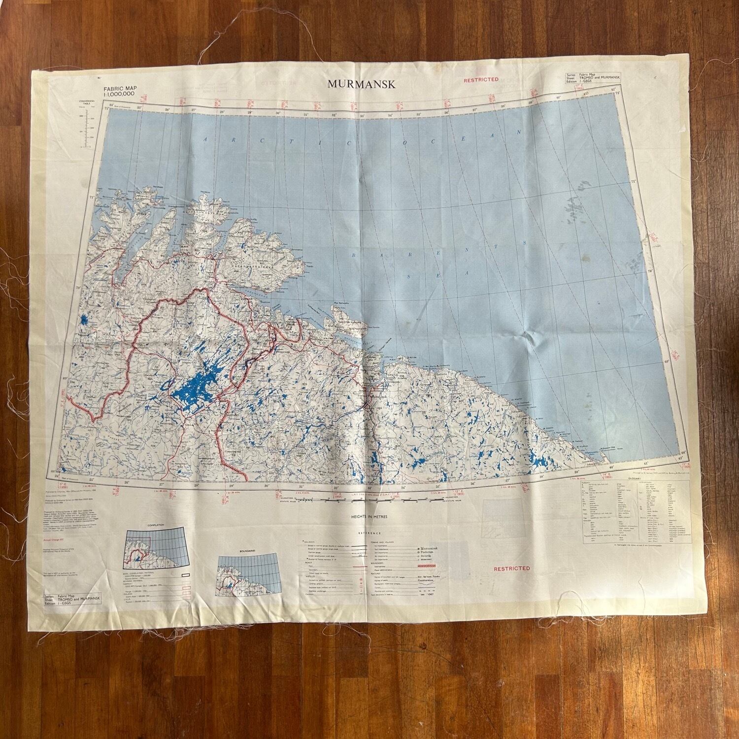 フランス空軍 エスケープ マップ スカーフ(DEAD STOCK) 50's France