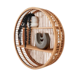 壁掛け 棚 竹製 ラウンドラタンシェルフ 書籍 アートワーク スタイリッシュ カフェ リビング 寝室