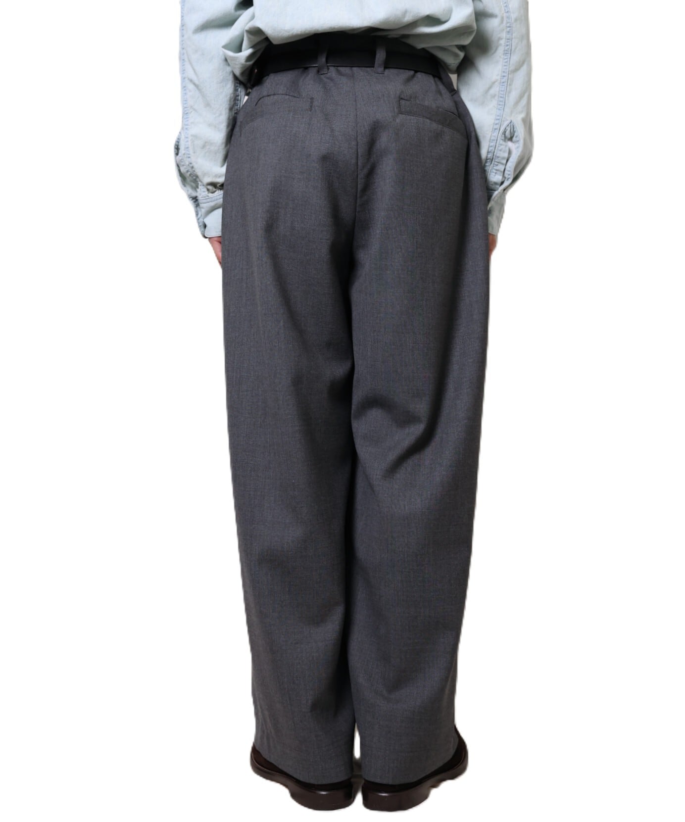 UNIVERSAL PRODUCTS. / 261-60514 SUMMER WOOL WIDE TROUSERS (GRAY