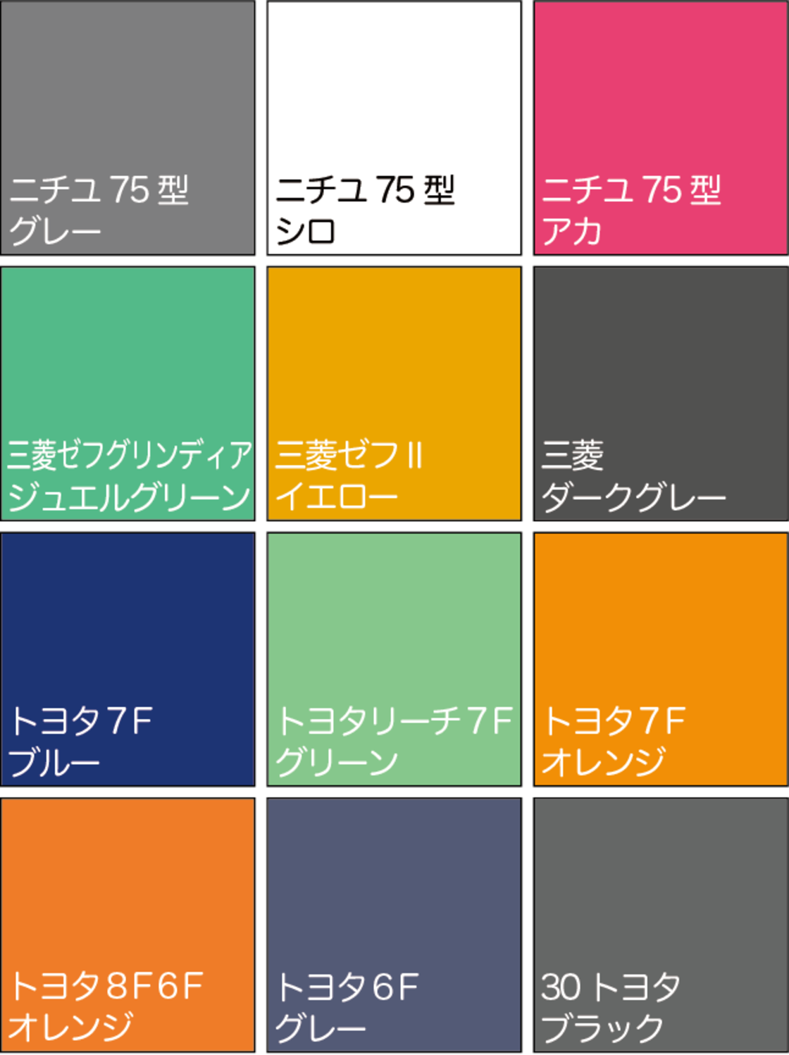 色見本 三菱ゼフⅡスタイリッシュイエロー】AW-7967フォークリフト用タッチ