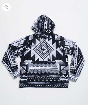 ORATA / RUSH PULLOVER HOODIE(NATIVE BLK ) / ラッシュガード プルオーバーパーカー