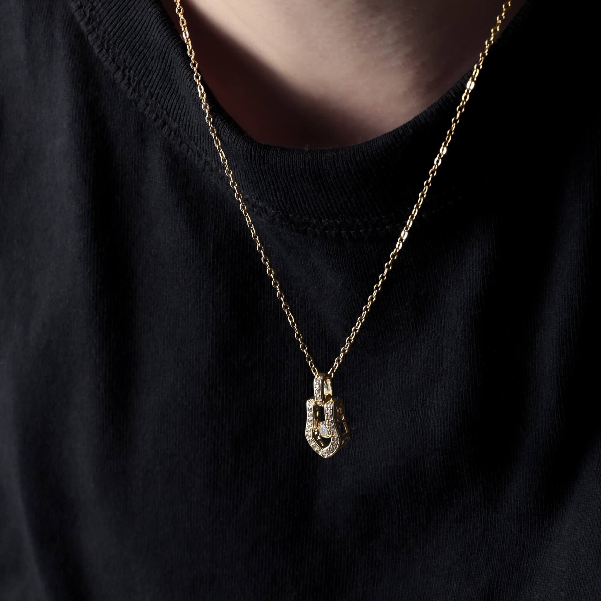 18kgp horseshoe diamond necklace VN1-109 | VERIELA