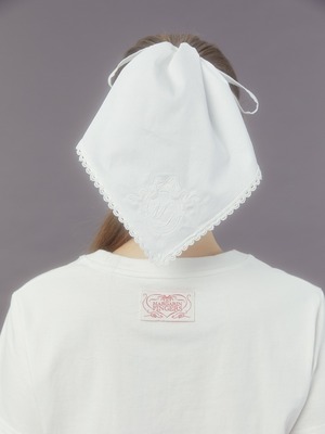 [MARGARIN FINGERS] RIBBON EMBROIDERY BONNET (WHITE) 正規品  韓国 ブランド 韓国ファッション 韓国代行 マーガリンフィンガーズ 日本 店舗