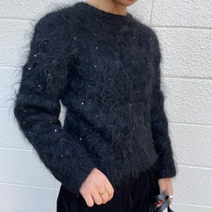 mohair knit with beads【hand knitted in england for Artwvrk】