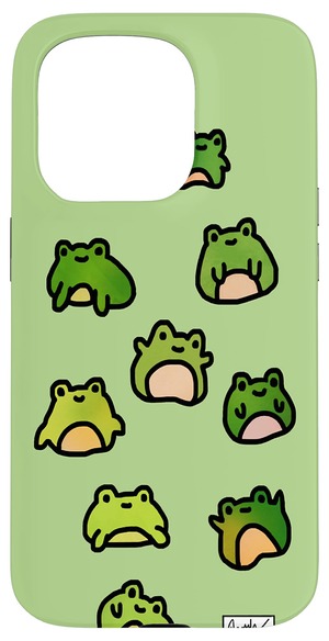 【新着特価】カエルの落書き スマホケース iPhone 15 Pro 用