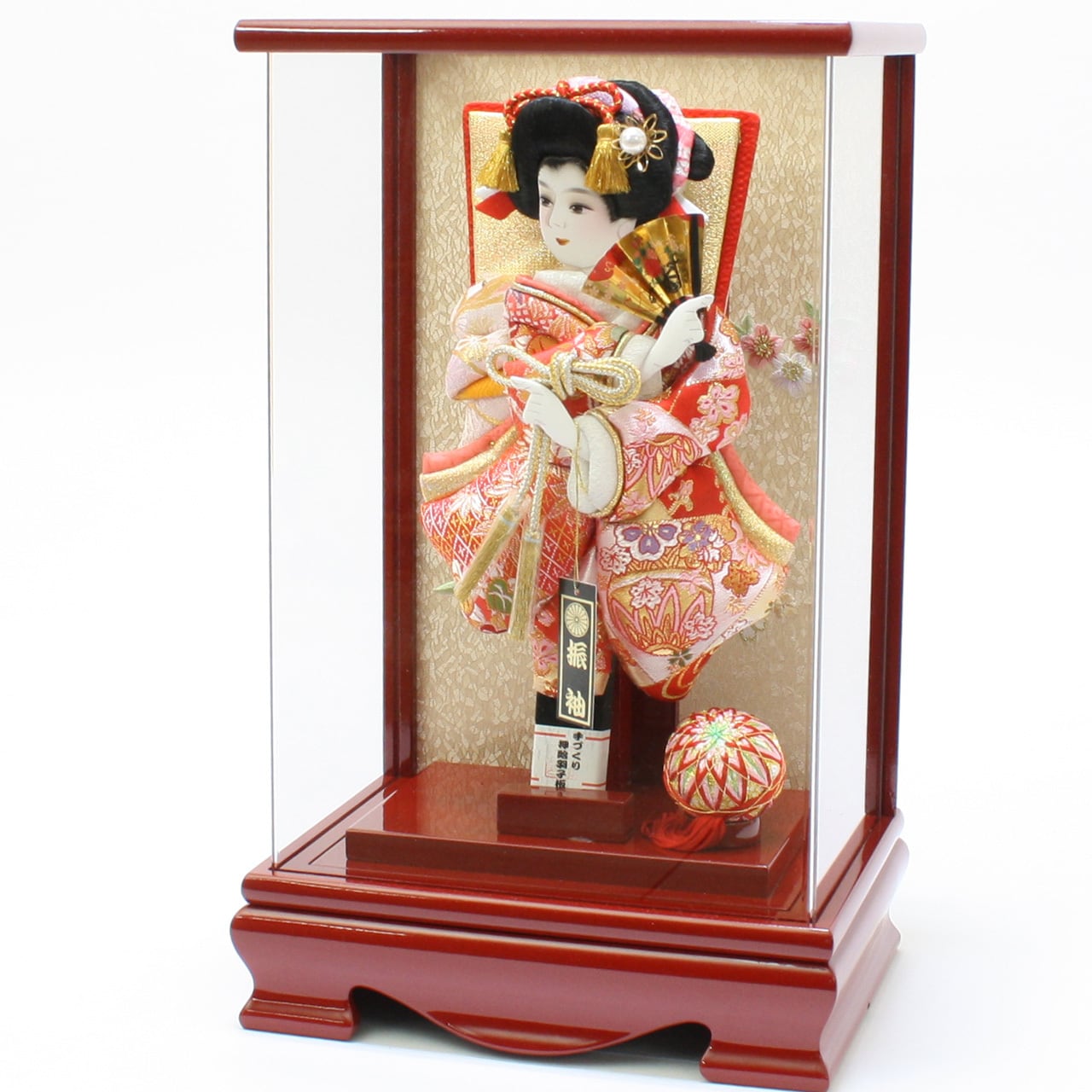 羽子板飾り《商品コード》10308-0164 D 花振袖 金襴 10408-0007 621188