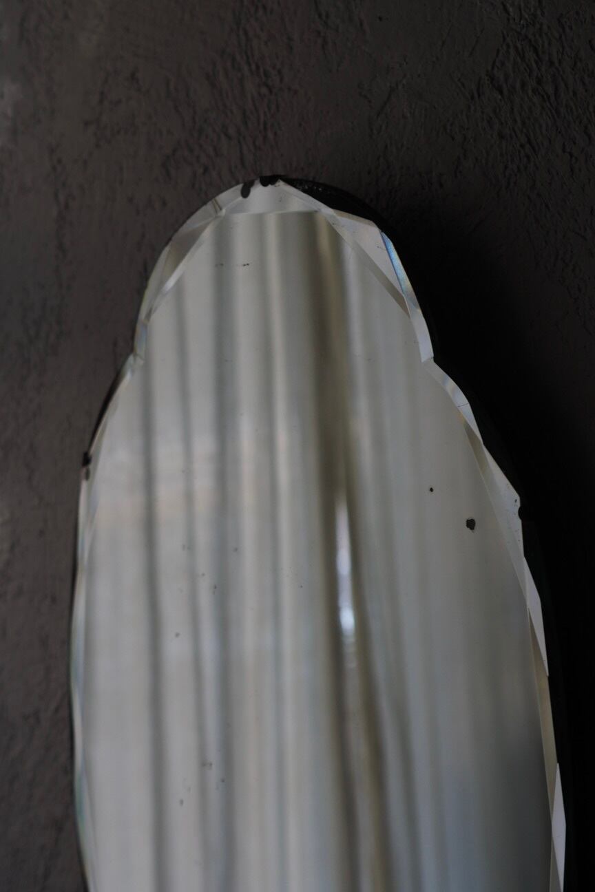 カットガラスオーバルミラー-antique oval mirror | アンティーク