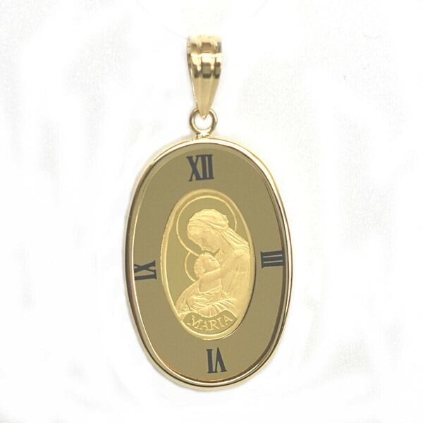 24金×18金】純金マリアコイン ペンダントチャーム ネックレス K24 K18