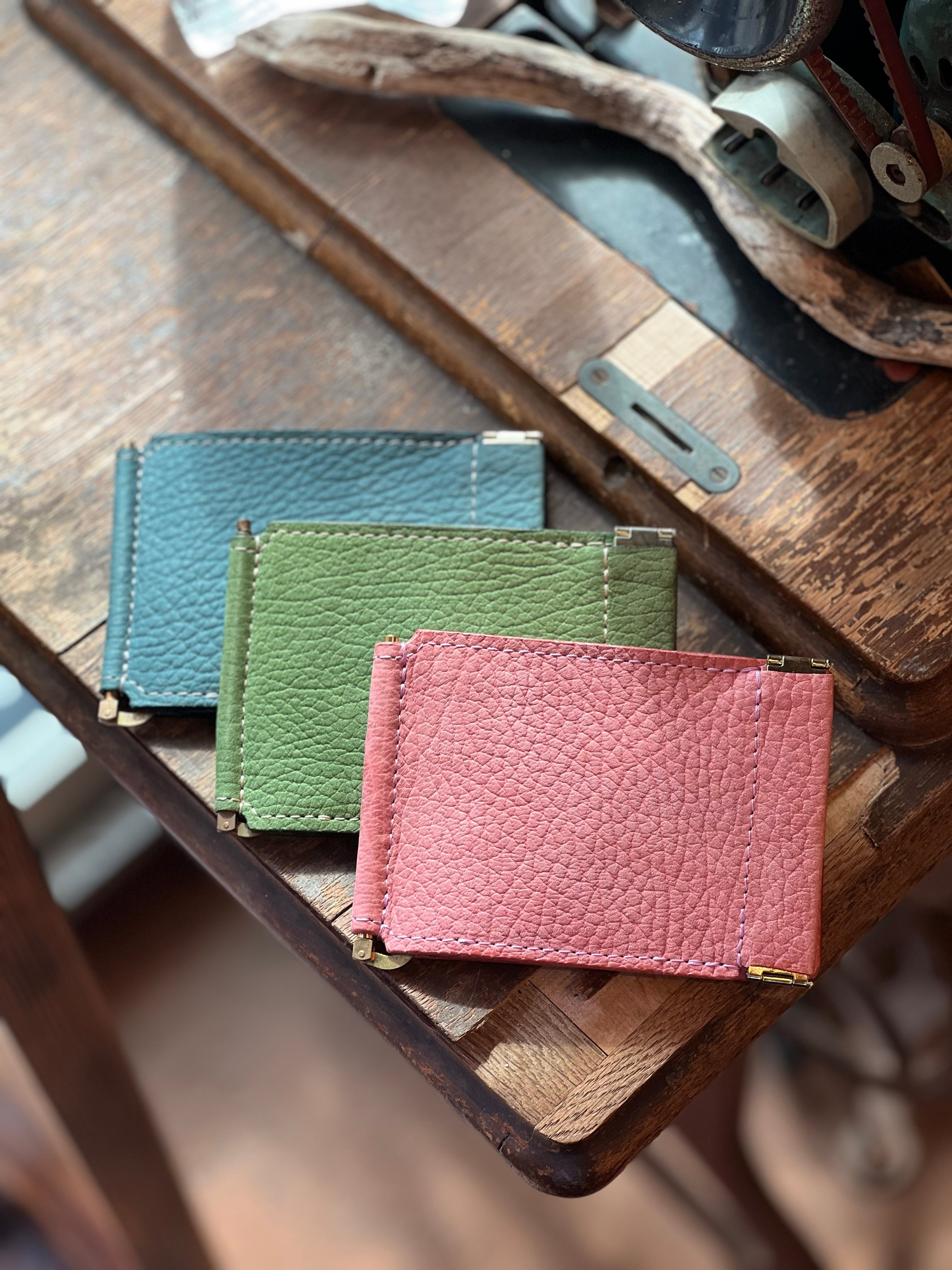 開閉バネコインケース付マネークリップ】 | LEATHER WORK MAKE(レザー