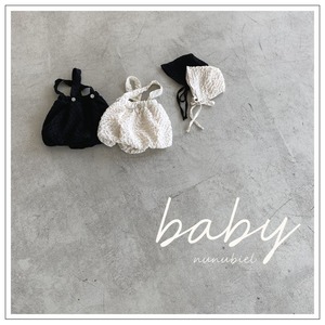 期間限定！【即納】NUNU biel ) Balloon rompers bonnet set (bebe)♡