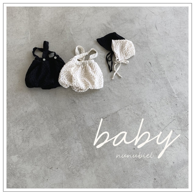 期間限定！【即納】NUNU biel ) Balloon rompers bonnet set (bebe)♡