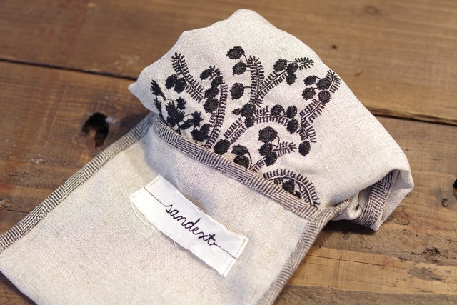 麻調合繊ポケッタブルエコバッグ [M / 亜麻色]