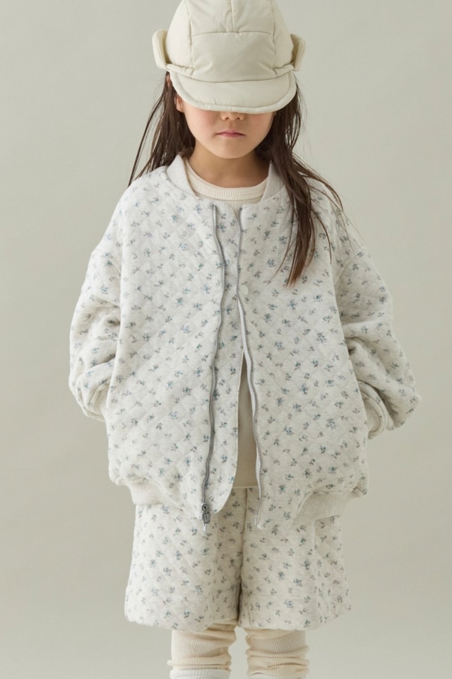 〈 MOUNTEN. 26AW 〉 flower quilt reversible blouson / MB41-2015a / KIDS / oatmeal