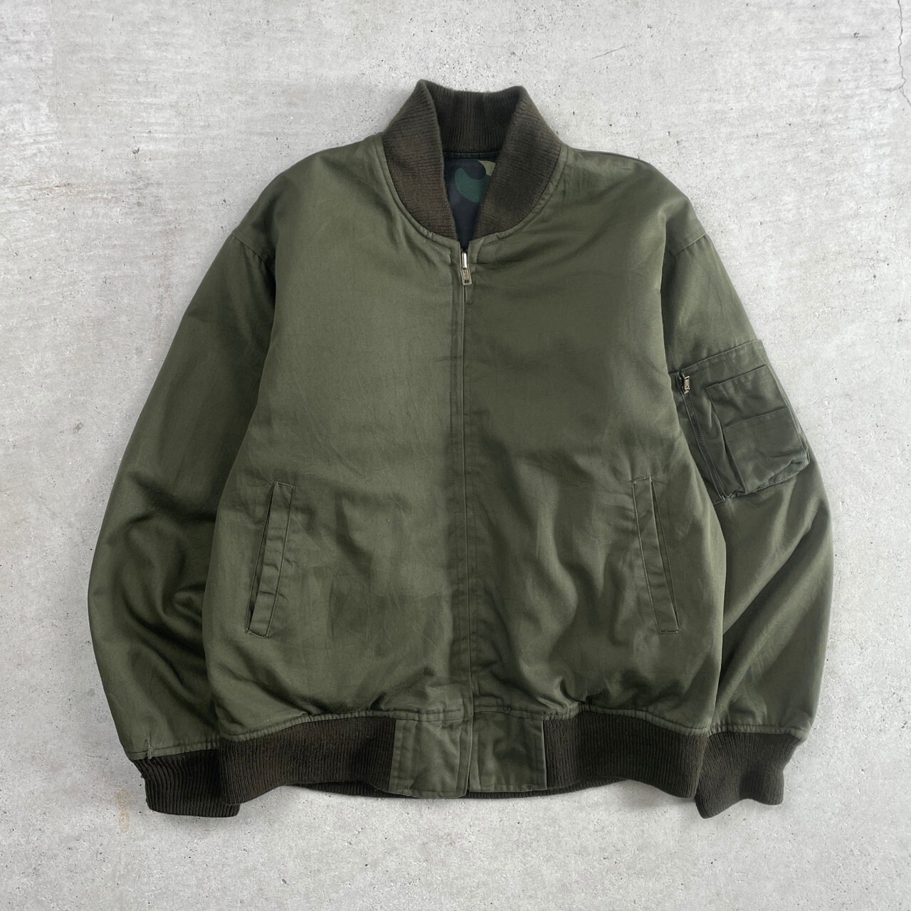ZARA とおる フード付き MA-1ジャケット オリーブグリーン