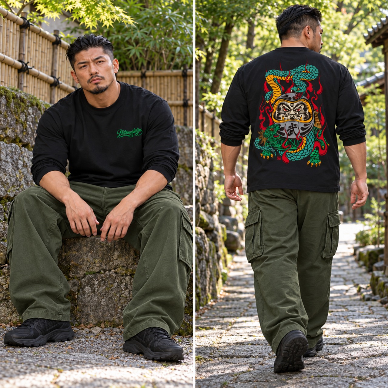 玄武達磨 L/S T-Shirt(Black)