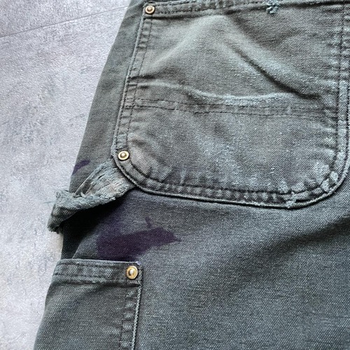 00s ブラック ダブルニー Carhartt B01 BLK 32×34 詳細写真20