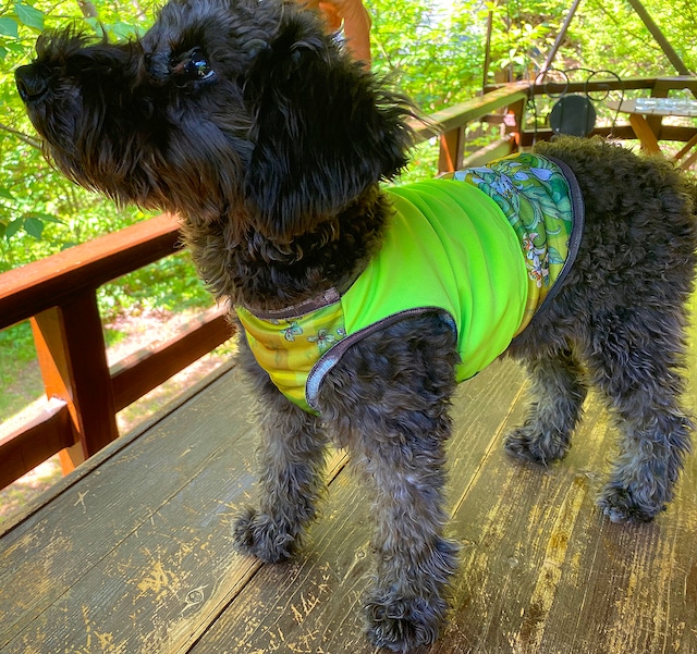 わんこ服小型犬用SM "ミクロの花柄＆UVカット紫無地のタンクトップ”C-2