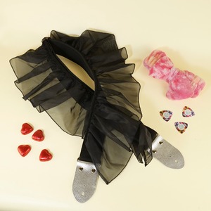 セイブ・ユア・ショルダー（SYS）黒フリルギターストラップ｜Save Your Shoulder Black Ruffle Guitar Strap