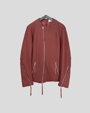 23AWご予約商品　ASKYY / CURVED ZIPPER RIDERS COAT / RED