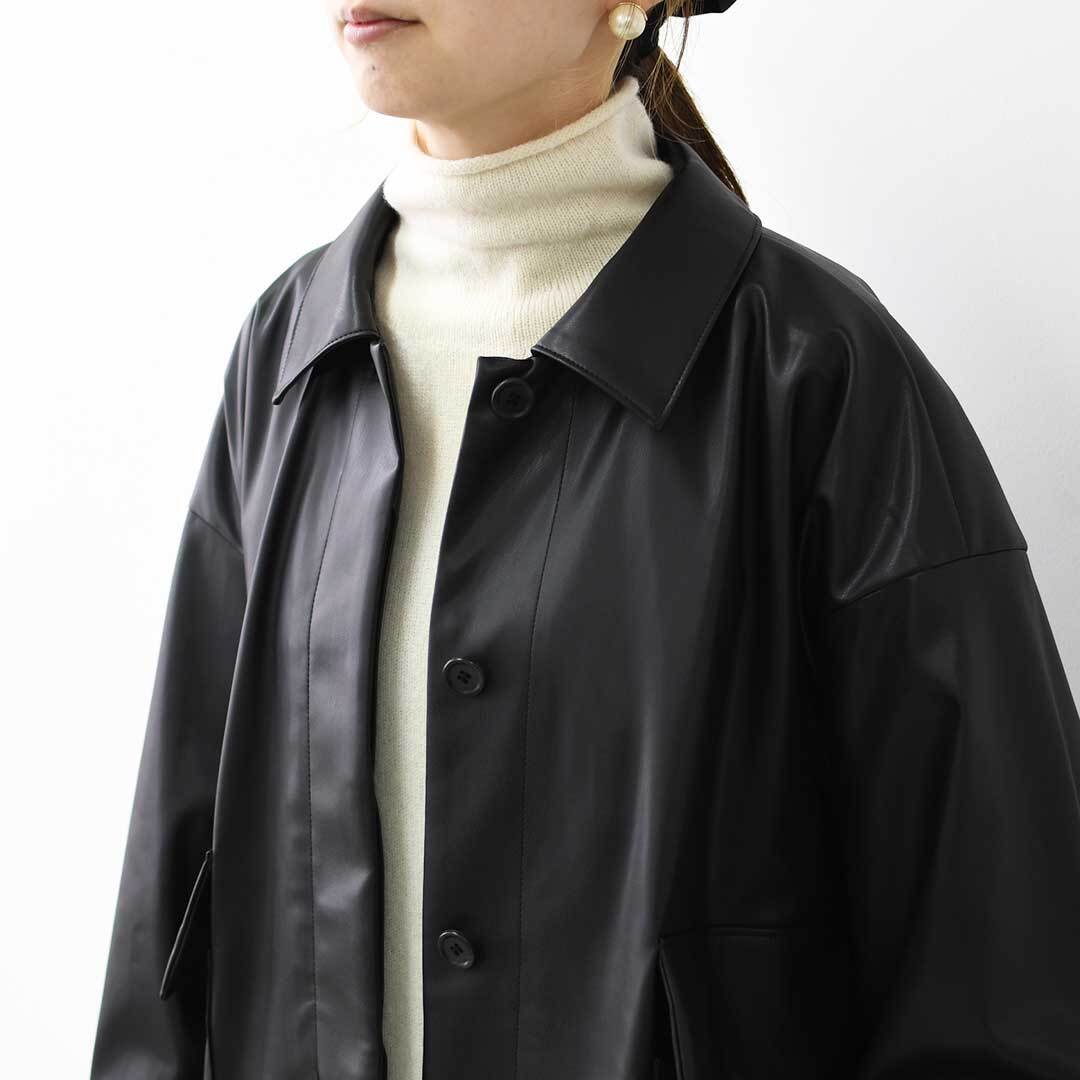 mizuiro ind [ミズイロ インド] synthetic leather shirt JK [3-270069