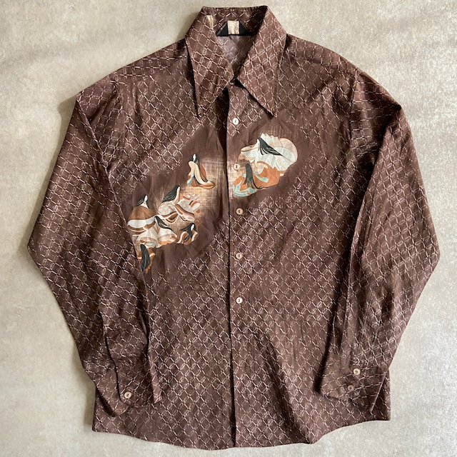 1970s  Chemise et Cie  L/S  和柄 Shirt  L位