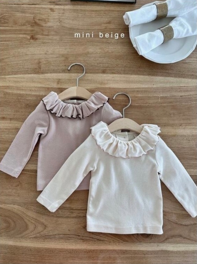 【取寄せ】韓国 レトロ風長袖Tシャツ トップス 2Color