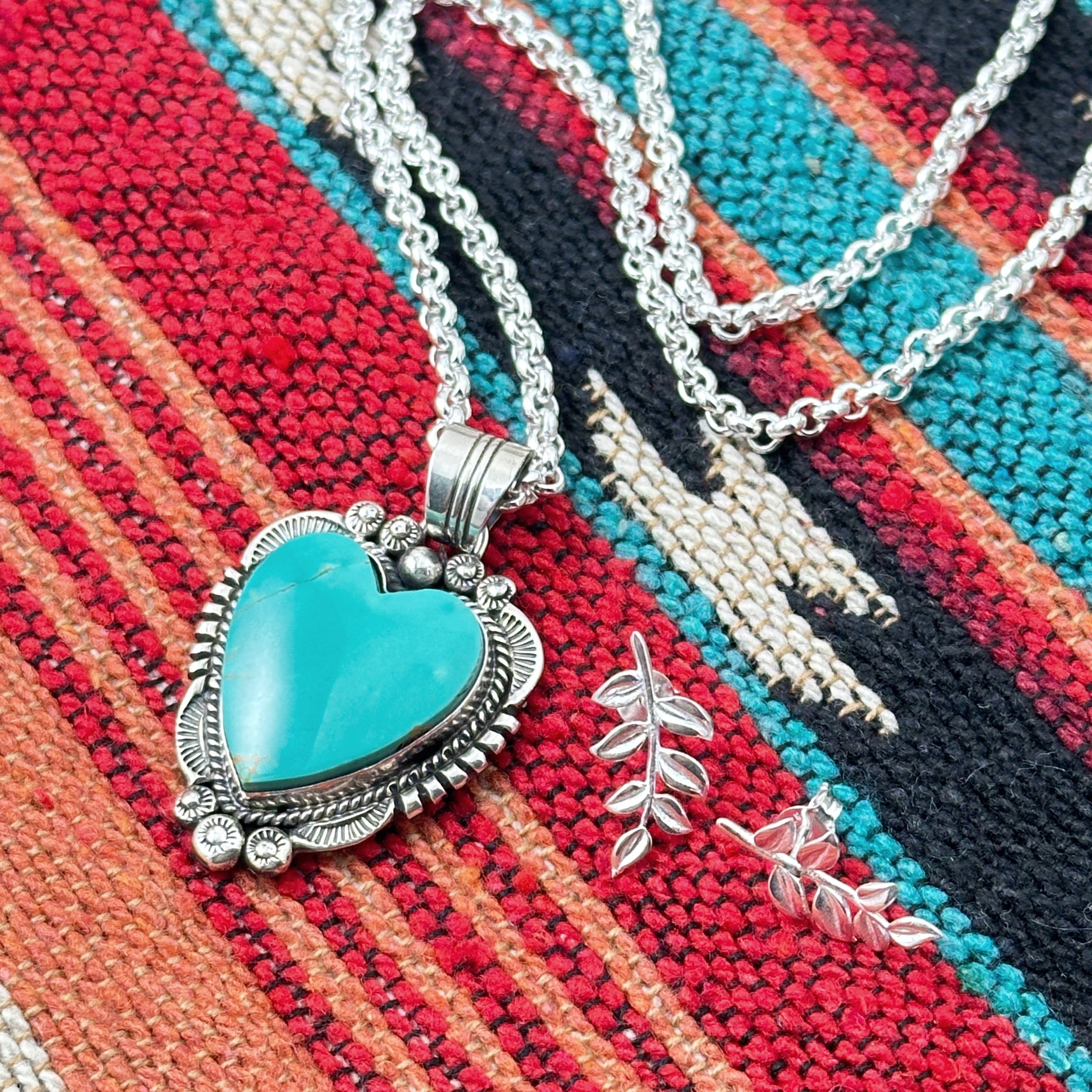 Indian Jewelry 》ロイストン ターコイズ ハート ペンダント | 【公式 Indian Jewelry 》ロイストン ターコイズ ハート ペンダント | 【公式