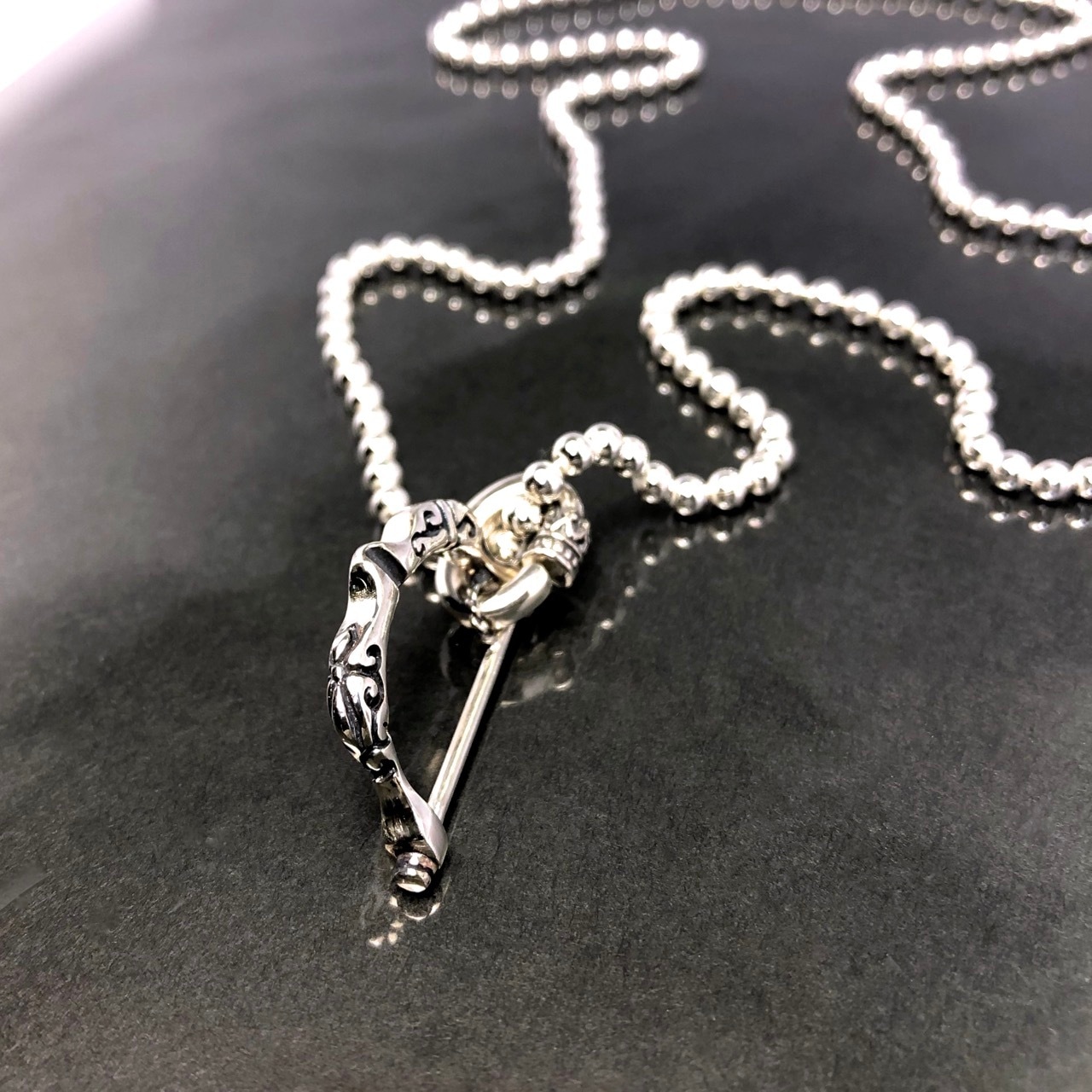 BOW BALL CHAIN NECKLACE / ボウ ボールチェーンネックレス