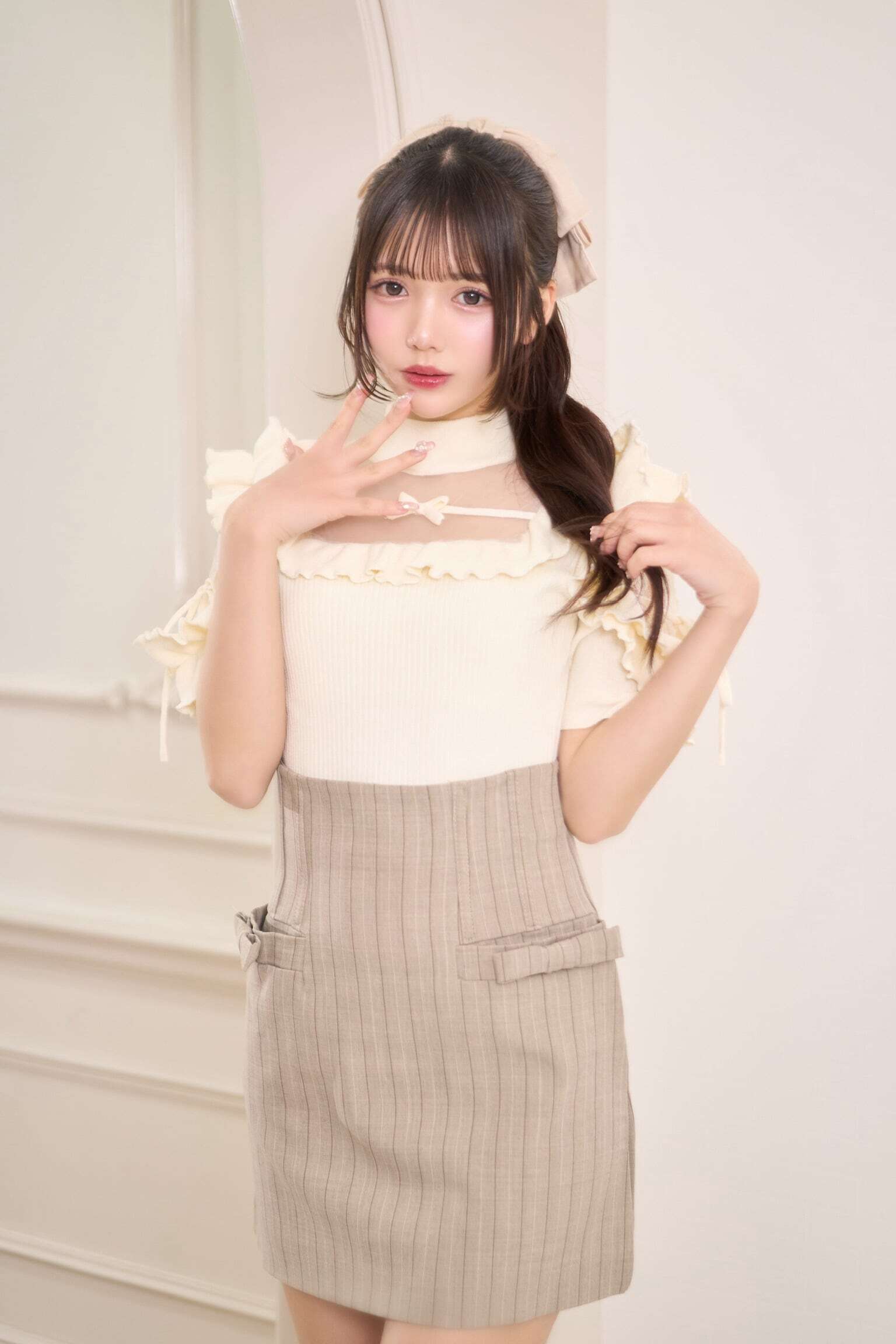 【LAST2】marron high waist skirt