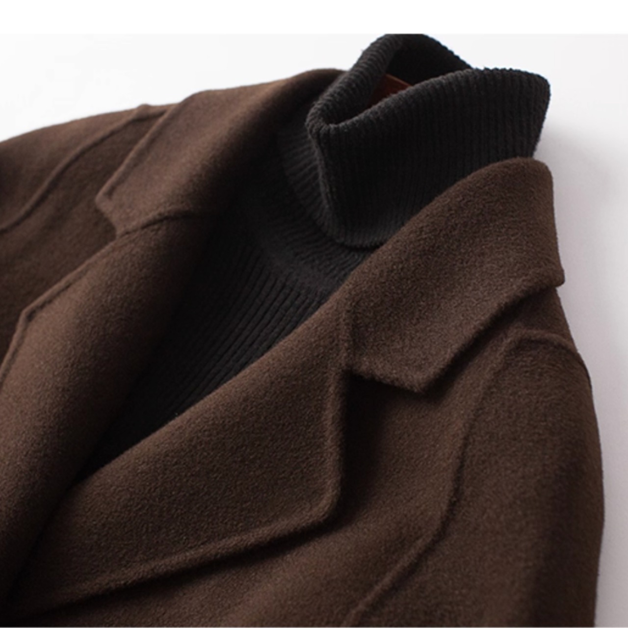 ノッチドラペル マキシ丈 ロングコート 00003・画像4